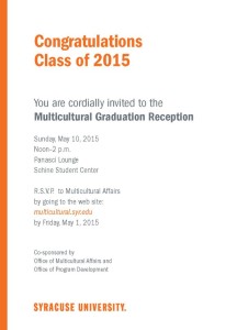 Multicultural Graduation Reception @ Panasci Lounge | Syracuse | New York | United States