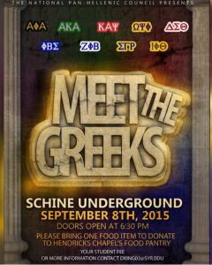 NPHC presents Meet the Greeks @ Schine Underground | Syracuse | New York | United States