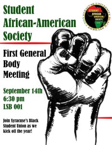 SAS General Body Meeting @ Life Science Building 001 | Syracuse | New York | United States